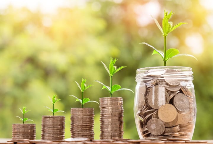 Representation of an investment growing over time